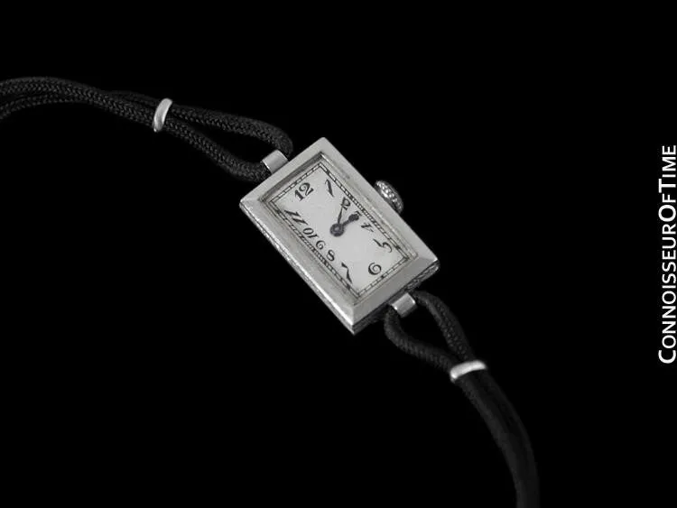 1937 Cresarrow Vintage Art Deco Ladies Watch - Platinum