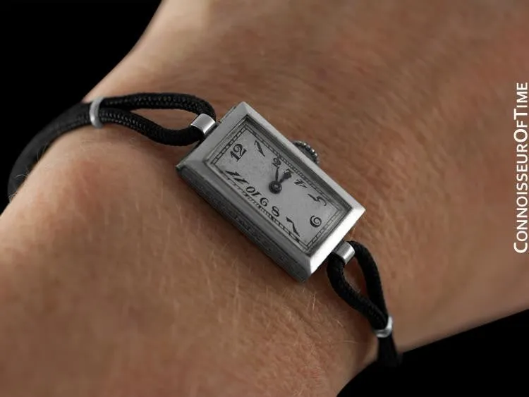1937 Cresarrow Vintage Art Deco Ladies Watch - Platinum