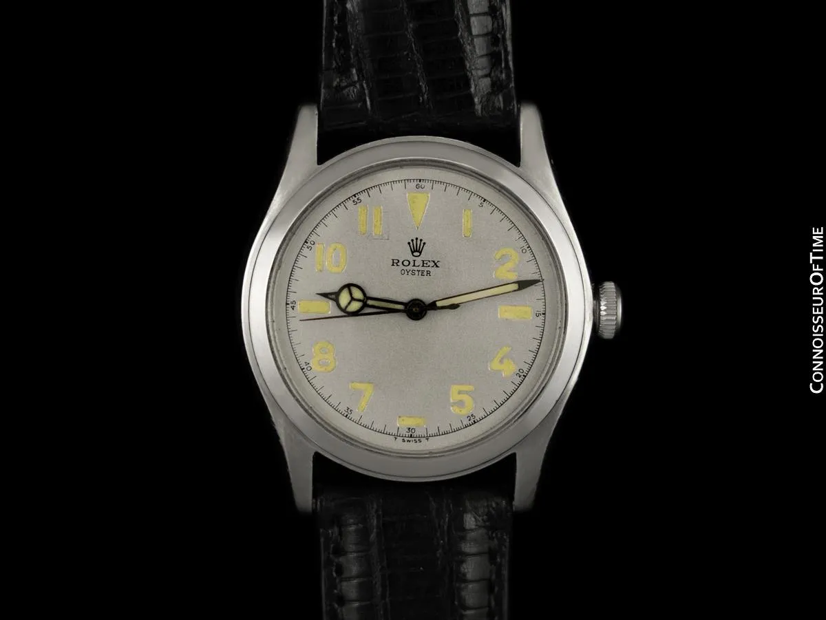1945 Rolex Oyster Classic Vintage Mens Handwound Watch - Stainless Steel