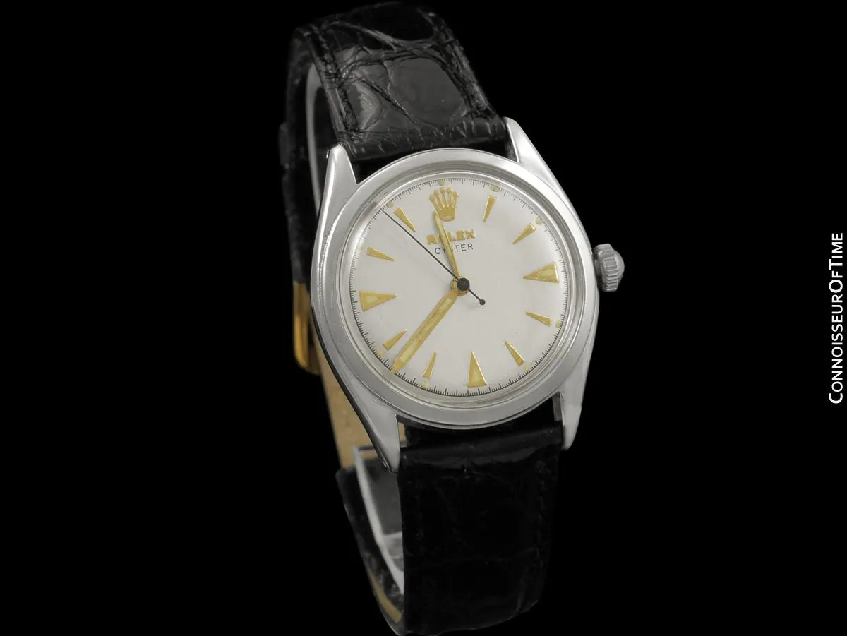 1953 Rolex Mens Vintage Oyster Precision Watch, Stainless Steel - Classic Design
