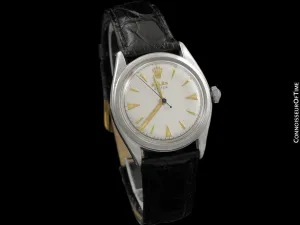 1953 Rolex Mens Vintage Oyster Precision Watch, Stainless Steel - Classic Design