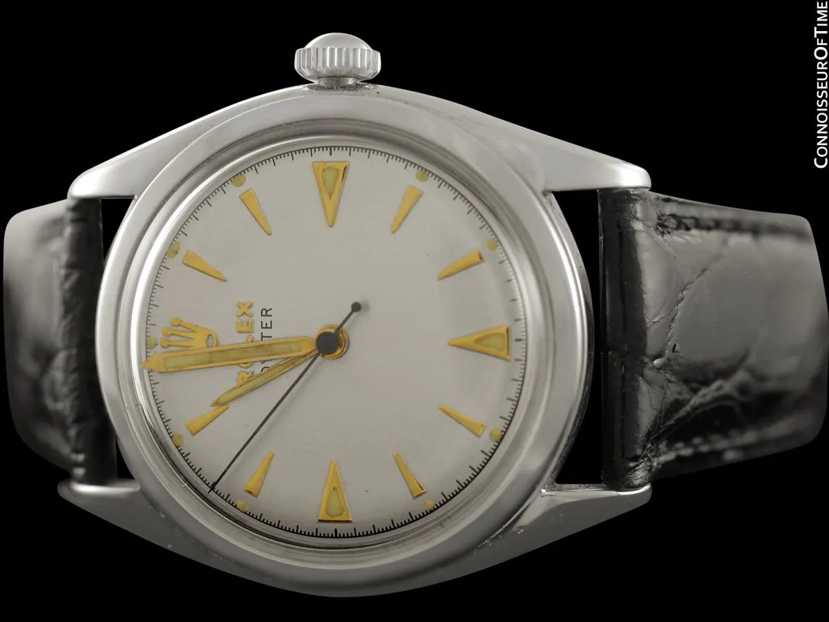 1953 Rolex Mens Vintage Oyster Precision Watch, Stainless Steel - Classic Design