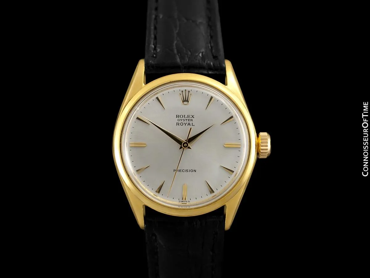 1960 Rolex Oyster Royal Classic Vintage Mens Handwound Watch - 18K Gold Plated & Stainless Steel
