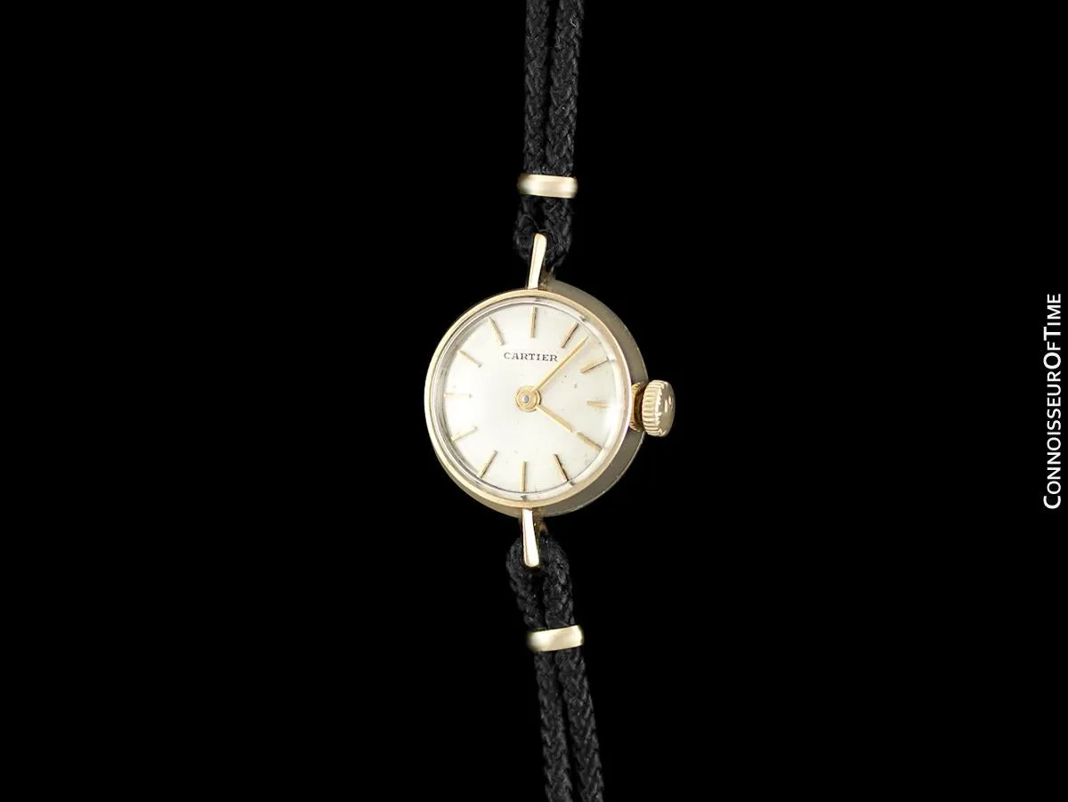 1960's Cartier Vintage Classic Ladies Handwound Watch - 18K Gold