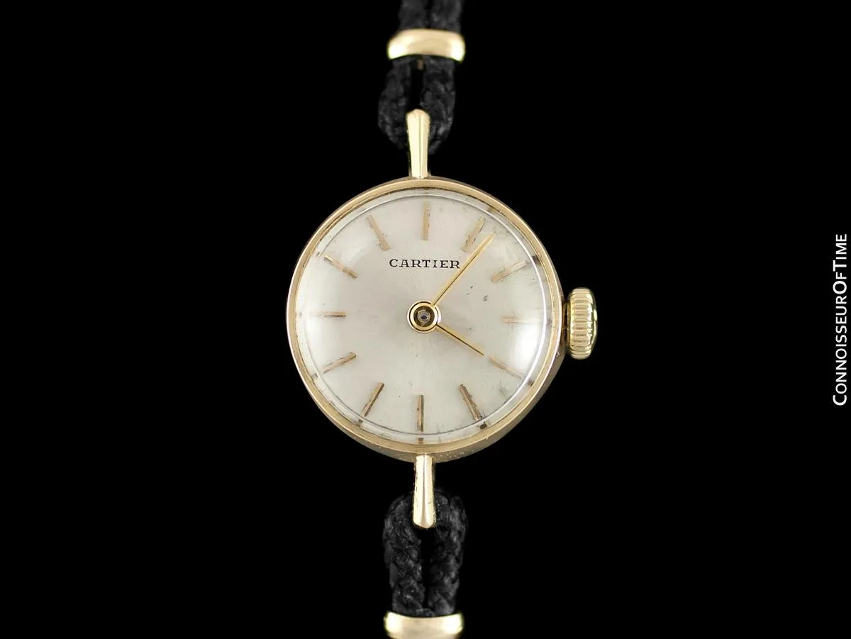 1960's Cartier Vintage Classic Ladies Handwound Watch - 18K Gold