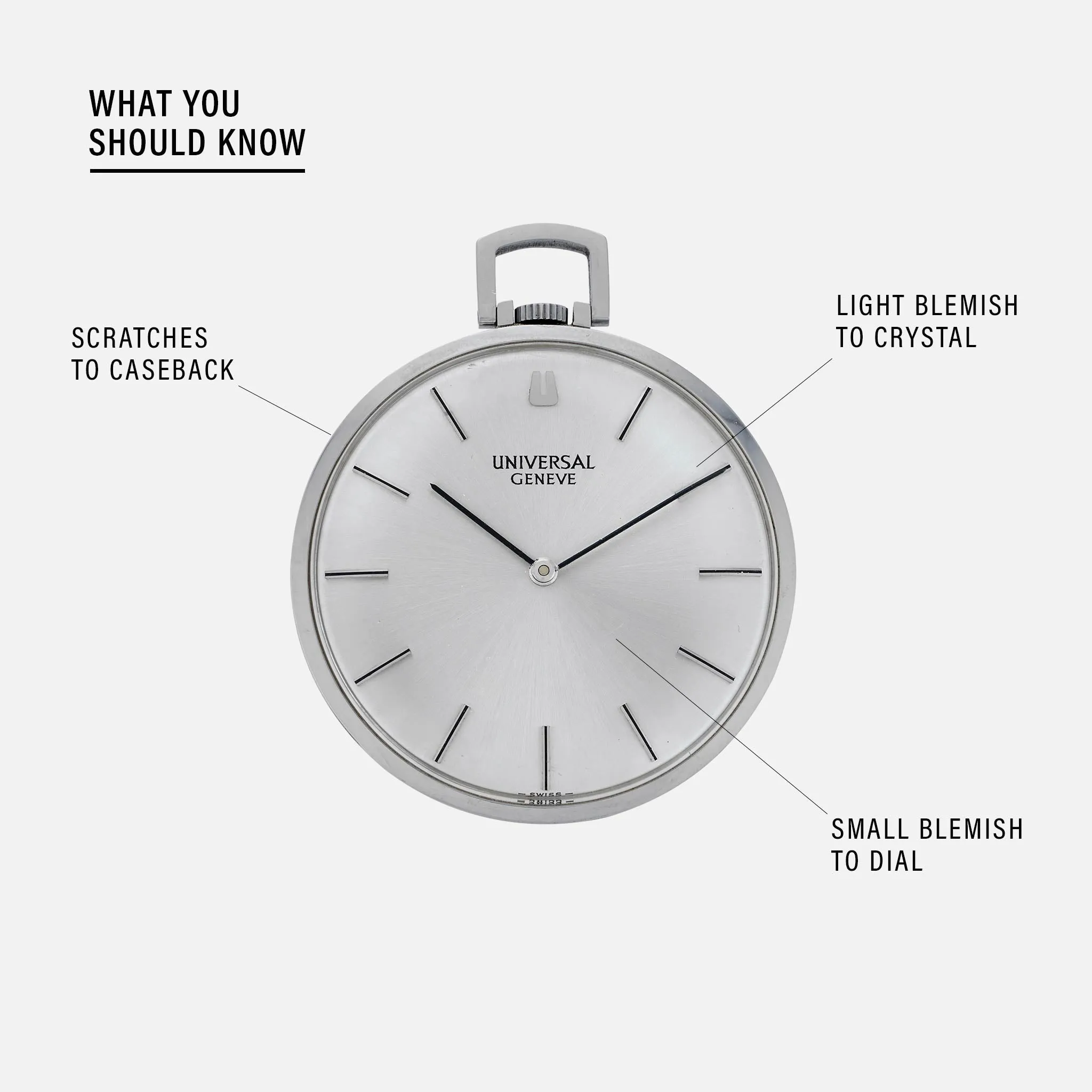 1960s Universal Genève Ultra-Slim Pocket Watch In Steel
