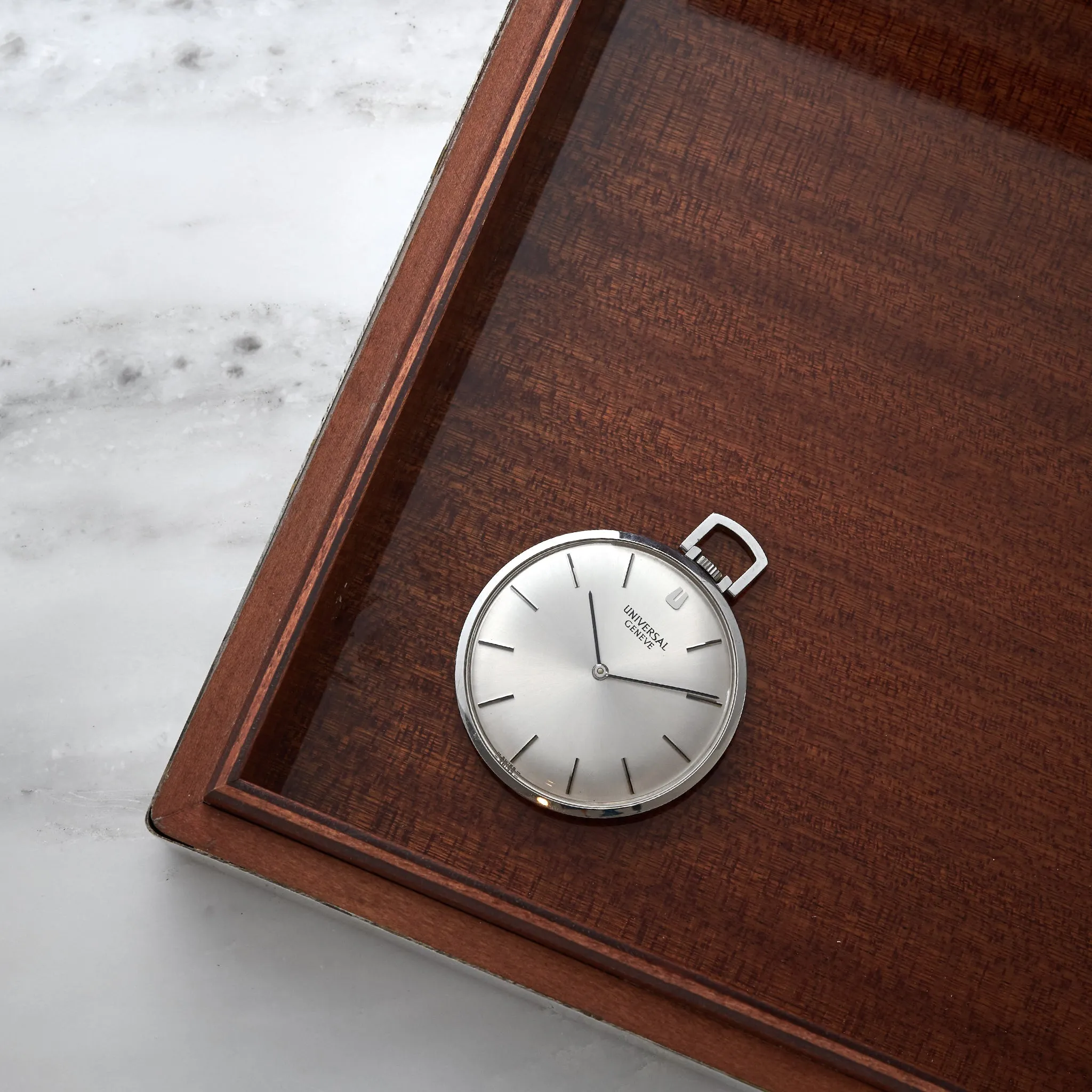 1960s Universal Genève Ultra-Slim Pocket Watch In Steel
