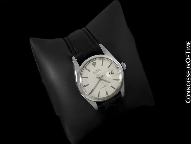 1964 Rolex Vintage Mens Oysterdate Date Watch, Silver Dial - Stainless Steel