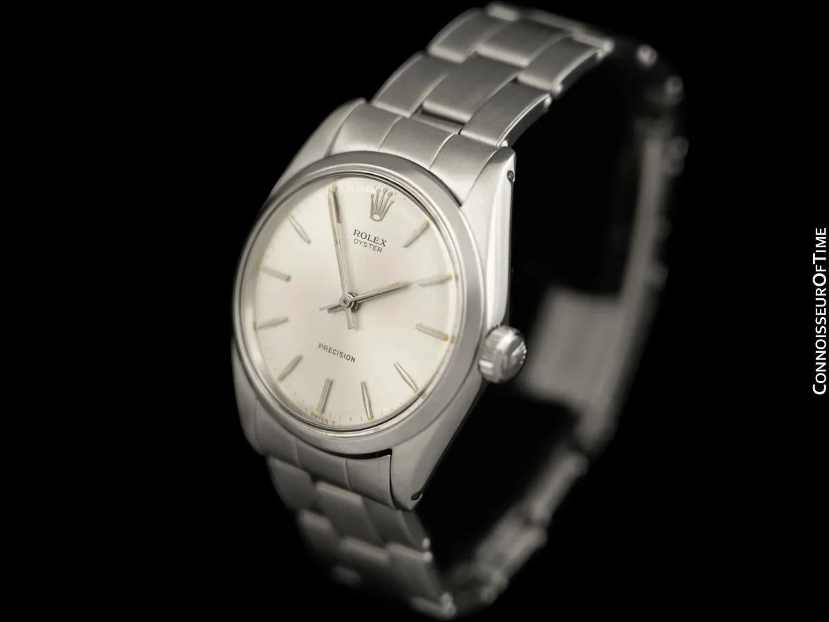 1966 Rolex Oyster Vintage Mens Handwound Watch, Stainless Steel - Classic Design