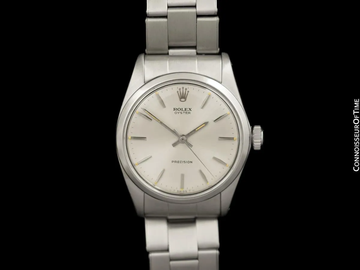 1966 Rolex Oyster Vintage Mens Handwound Watch, Stainless Steel - Classic Design