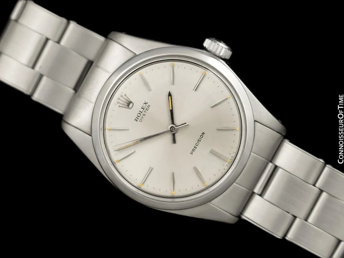 1966 Rolex Oyster Vintage Mens Handwound Watch, Stainless Steel - Classic Design