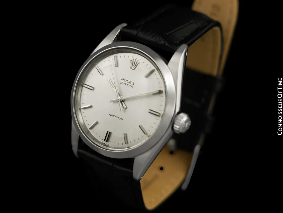 1969 Rolex Oyster Precision Classic Vintage Mens Handwound Watch - Stainless Steel