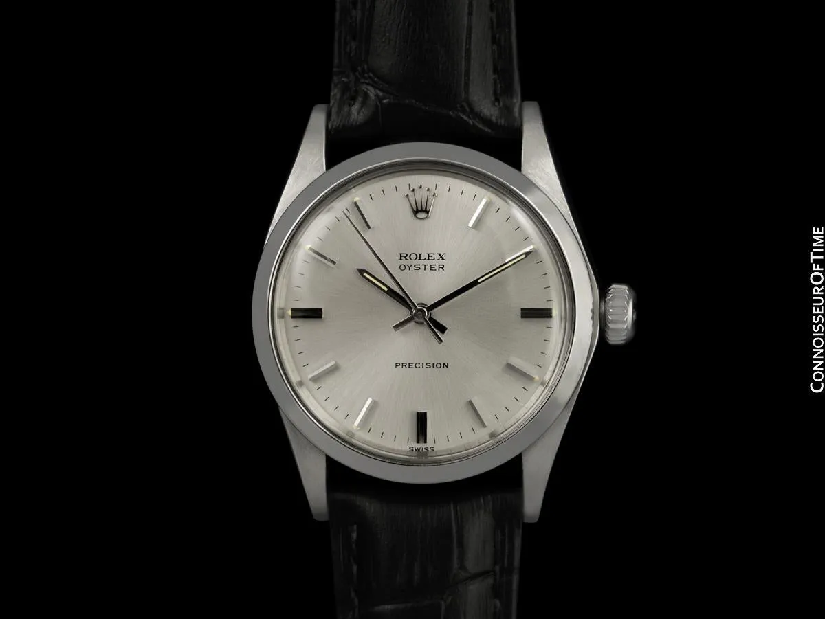 1969 Rolex Oyster Precision Classic Vintage Mens Handwound Watch - Stainless Steel
