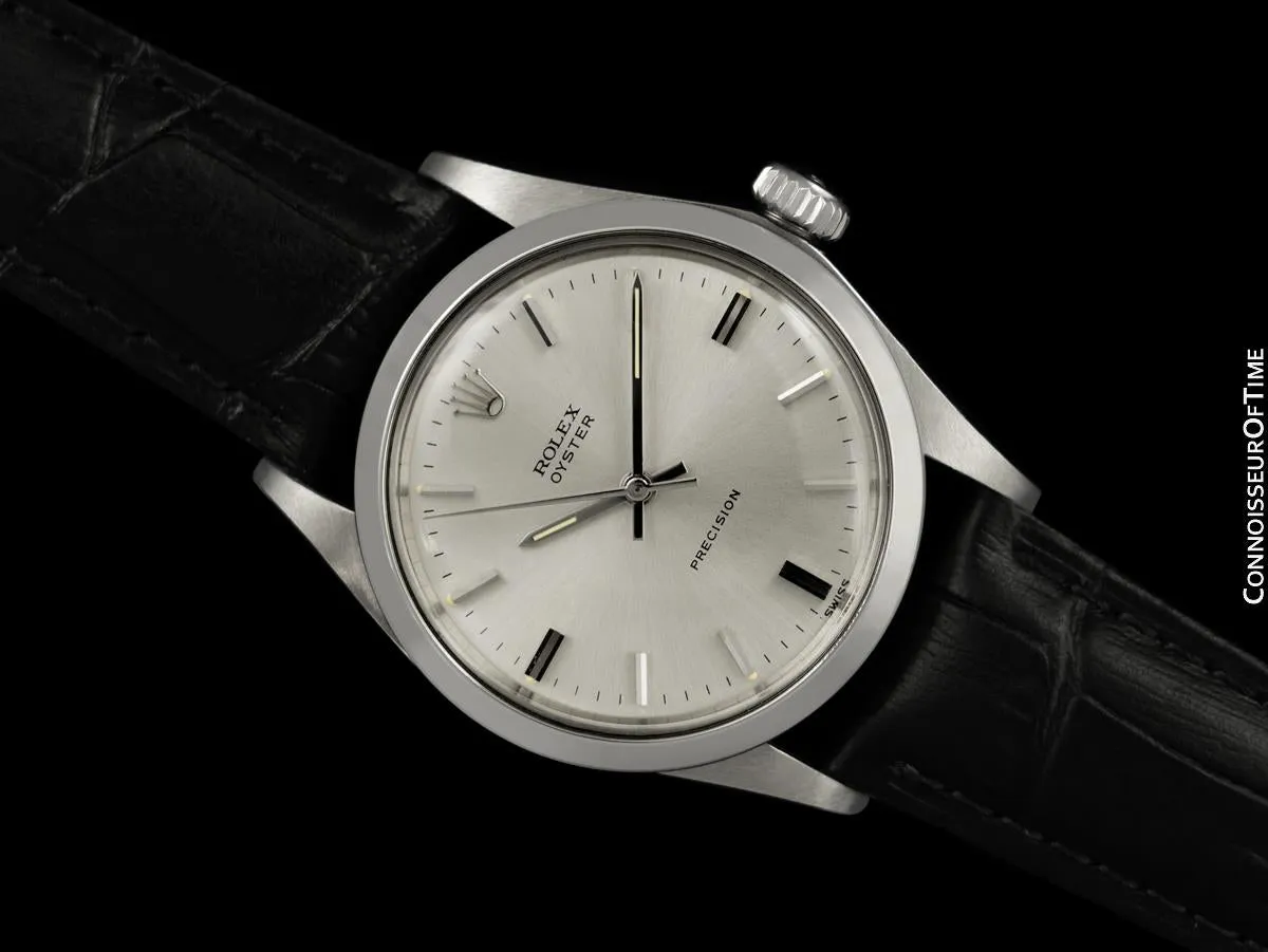 1969 Rolex Oyster Precision Classic Vintage Mens Handwound Watch - Stainless Steel