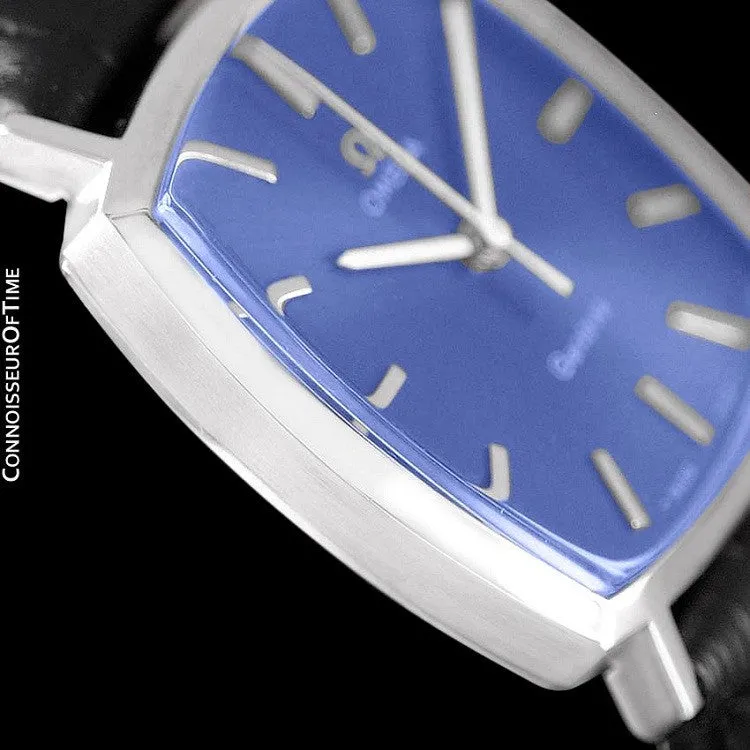 1971 Omega Geneve Vintage Mens Handwound Blue Dial Watch - Stainless Steel