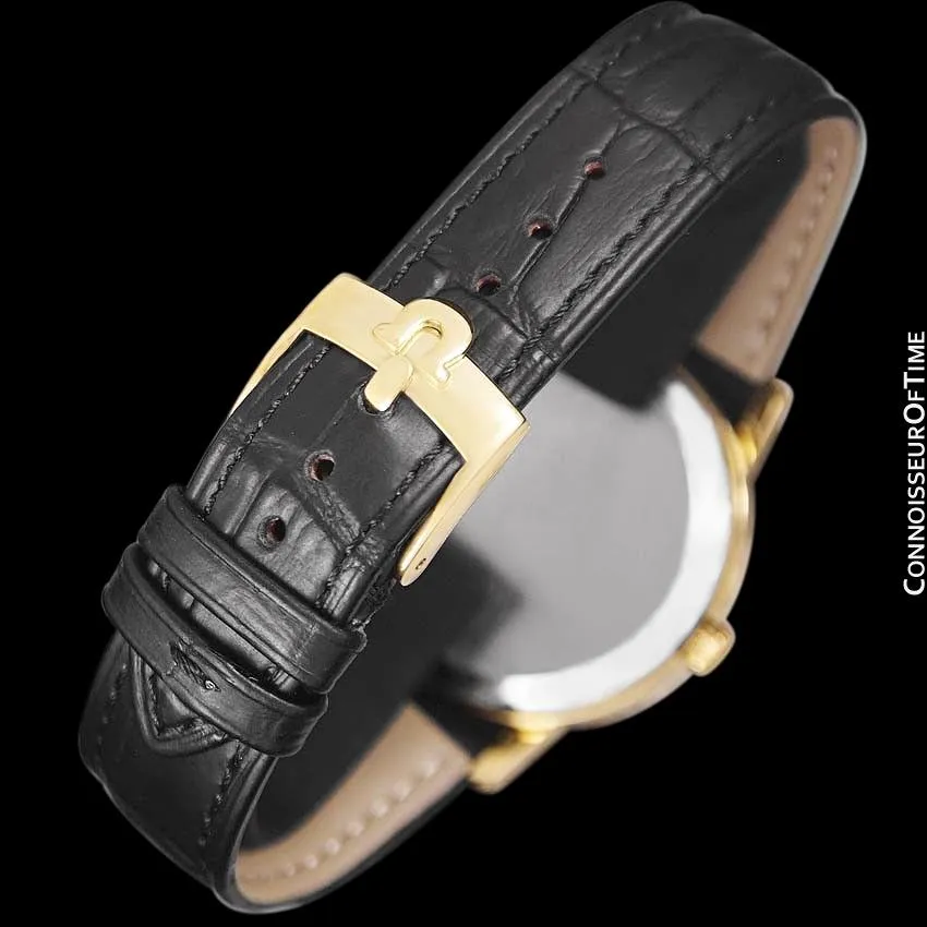 1974 Omega Geneve Vintage Automatic Day Date Mens Watch - 18K Gold Plated & Stainless Steel