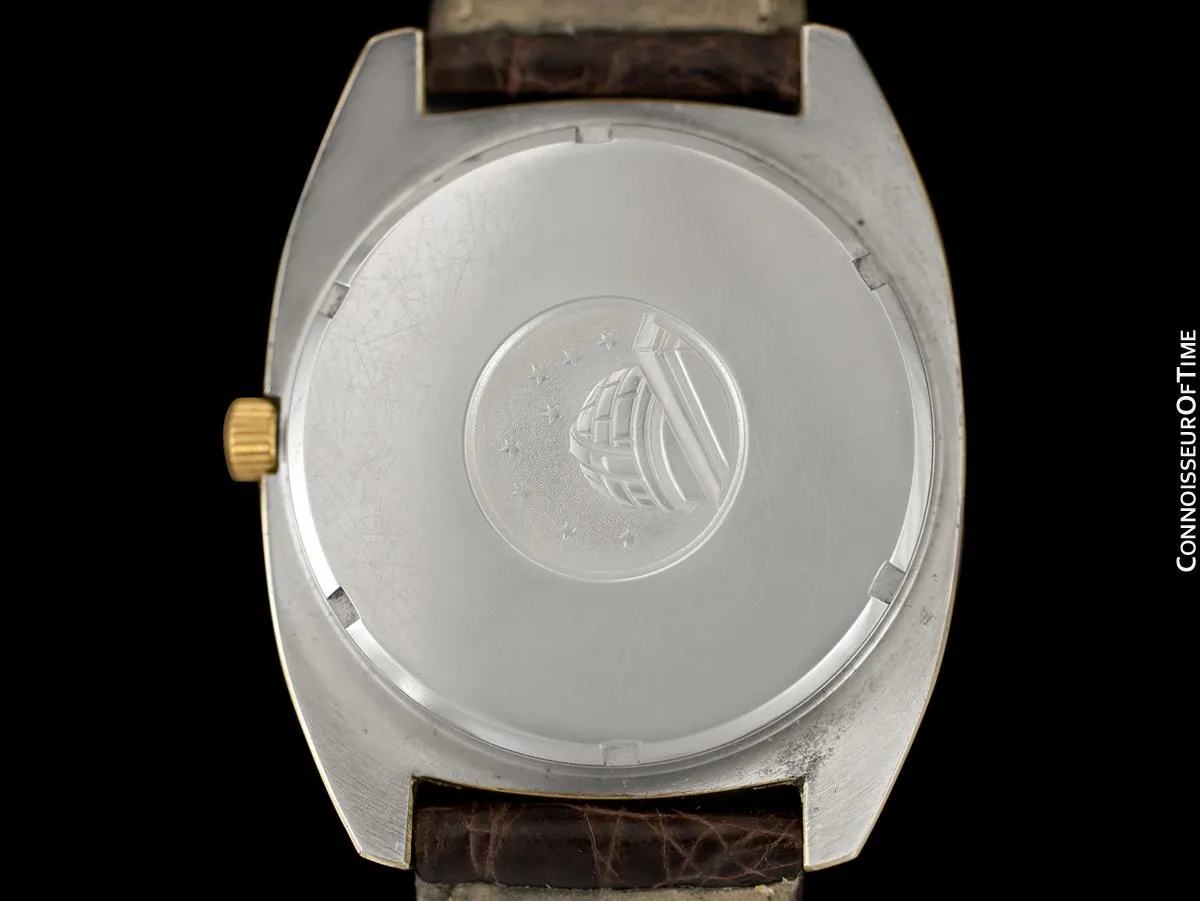 1975 Omega Constellation Large Vintage Mens Watch, Uncommon Model - 18K Gold Plated & Stainless Steel