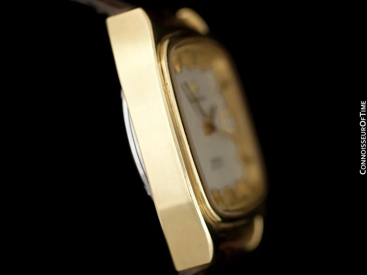 1975 Omega Constellation Large Vintage Mens Watch, Uncommon Model - 18K Gold Plated & Stainless Steel