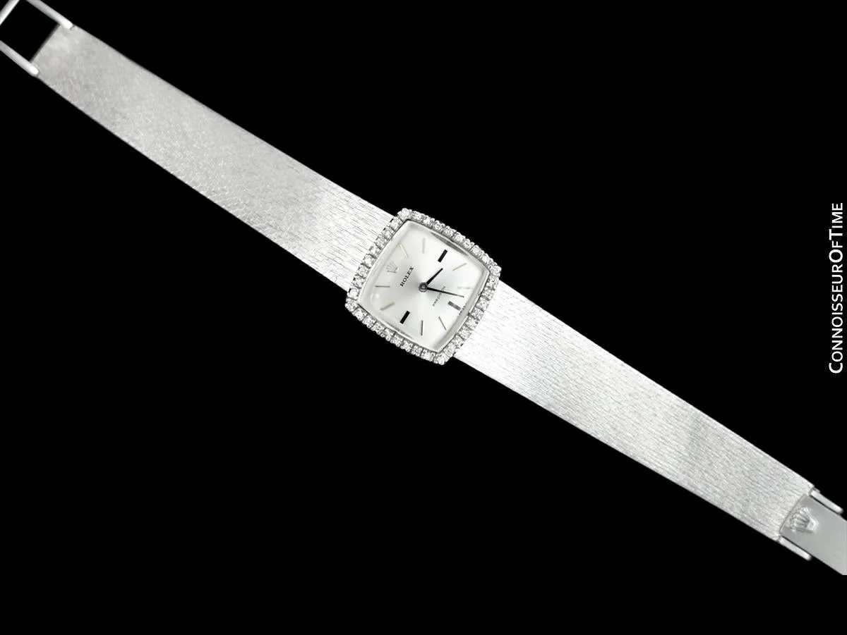 1975 Rolex Ladies Vintage Dress Bracelet Watch - Stainless Steel & Diamonds