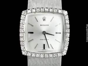1975 Rolex Ladies Vintage Dress Bracelet Watch - Stainless Steel & Diamonds