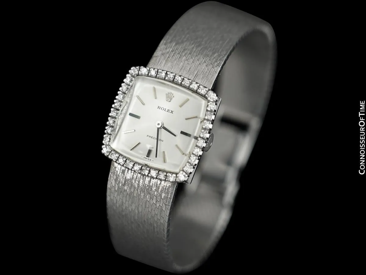 1975 Rolex Ladies Vintage Dress Bracelet Watch - Stainless Steel & Diamonds