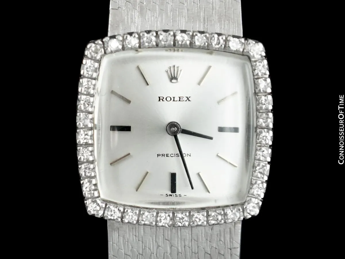 1975 Rolex Ladies Vintage Dress Bracelet Watch - Stainless Steel & Diamonds