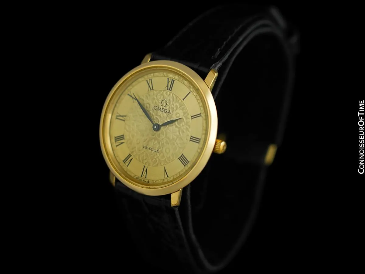 1977 Omega Vintage De Ville Mens Watch with Special Dial - 18K Gold Plated & Stainless Steel