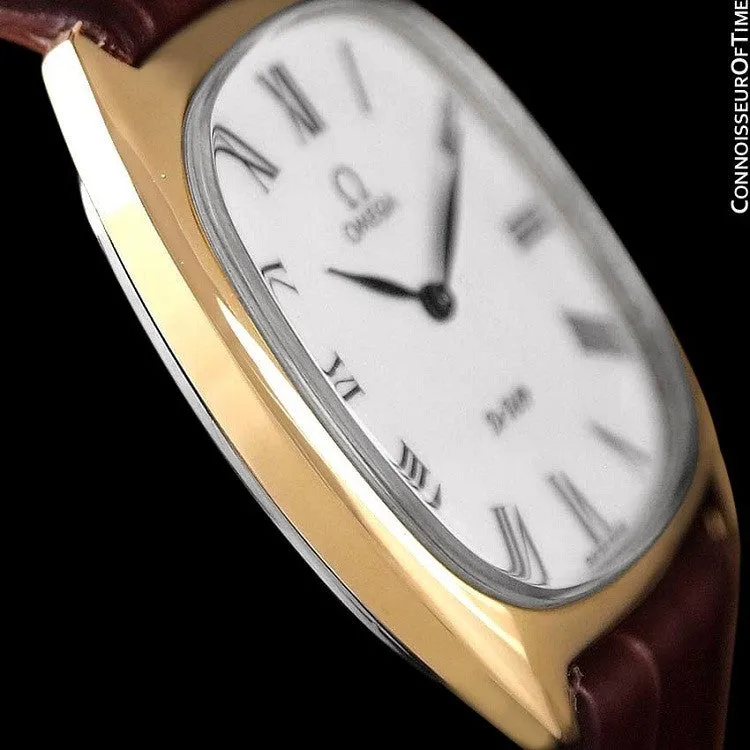 1978 Omega De Ville Vintage Mens Handwound Ultra Thin Dress Watch - 18K Gold Plated & Stainless Steel