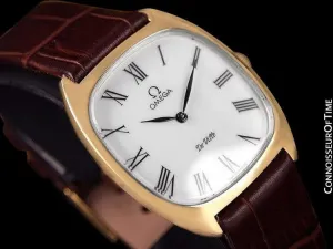 1978 Omega De Ville Vintage Mens Handwound Ultra Thin Dress Watch - 18K Gold Plated & Stainless Steel