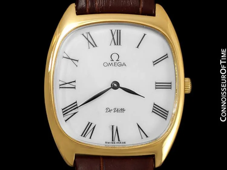 1978 Omega De Ville Vintage Mens Handwound Ultra Thin Dress Watch - 18K Gold Plated & Stainless Steel