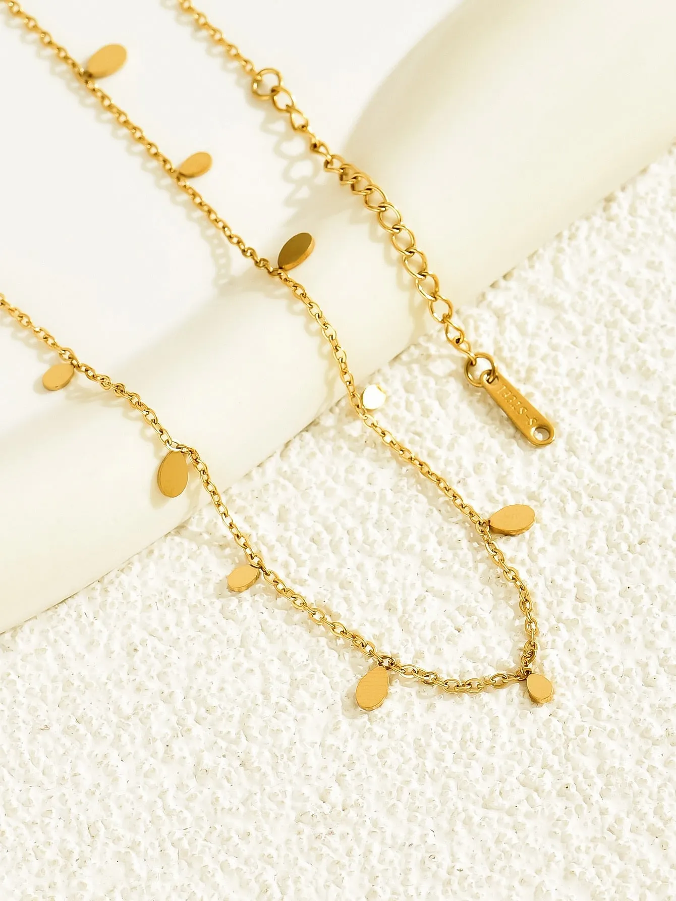 1pc Minimalist Stainless Steel Water Drop Necklace Dainty Necklace Novelty