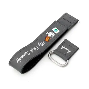 20mm Grey Gunny X MT Moonswatch Q.R. Velcro Leather Watch Strap - Minimalist Snoopy