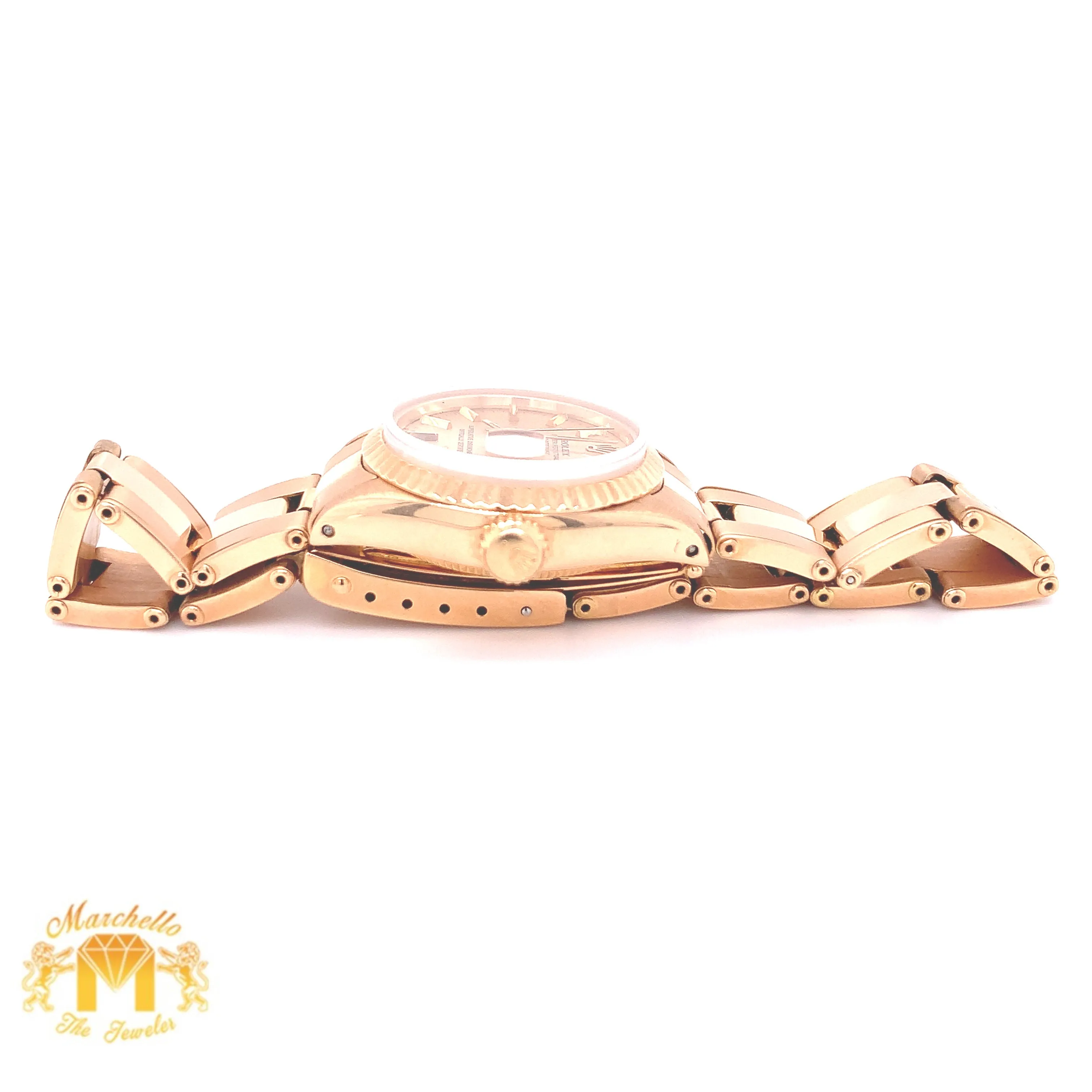 26mm 18k Rose Gold Ladies' Rolex Datejust Watch (gold dial)