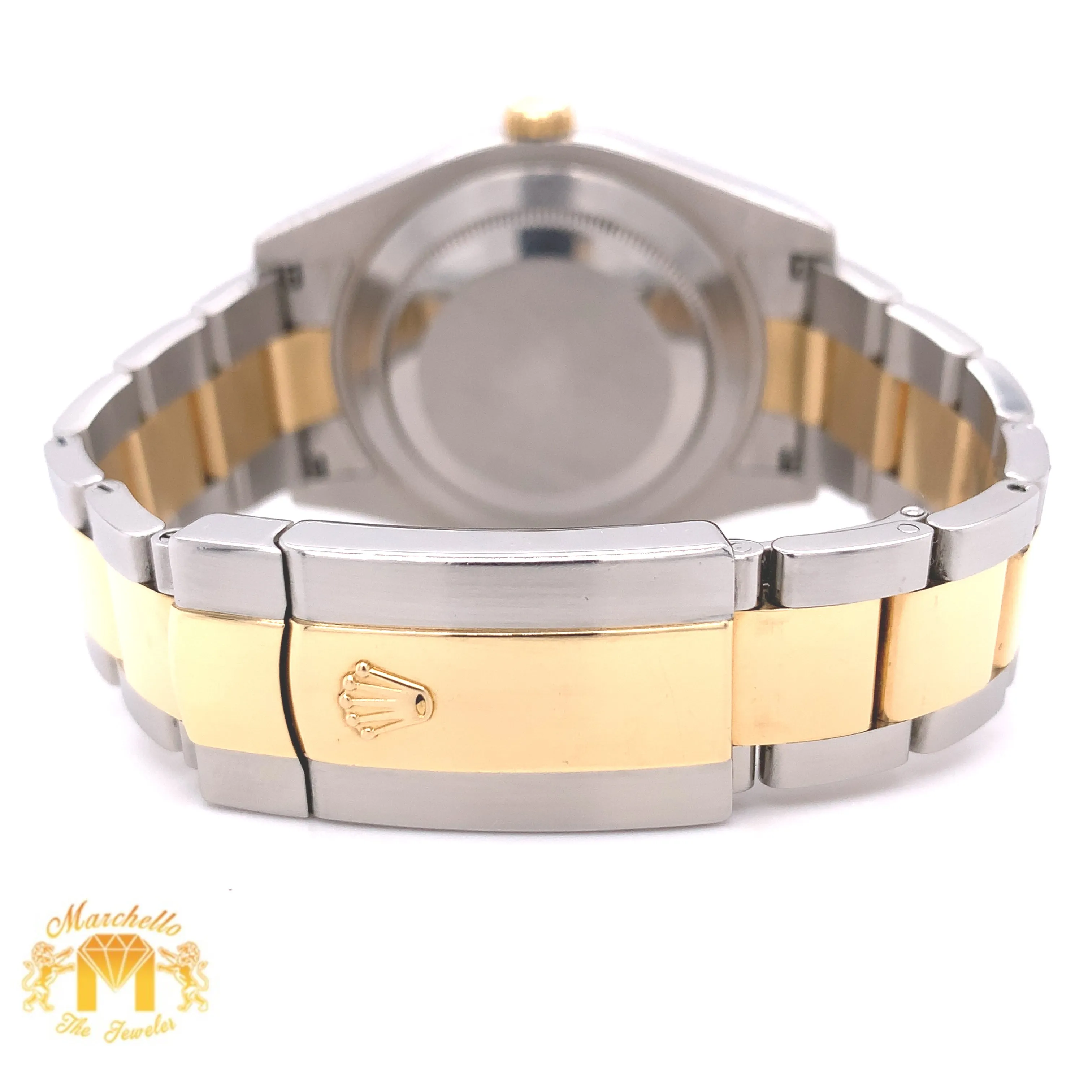 41mm Rolex Datejust 2 Watch with Two-tone Oyster Band and Fluted Bezel (Wimbledon dial)