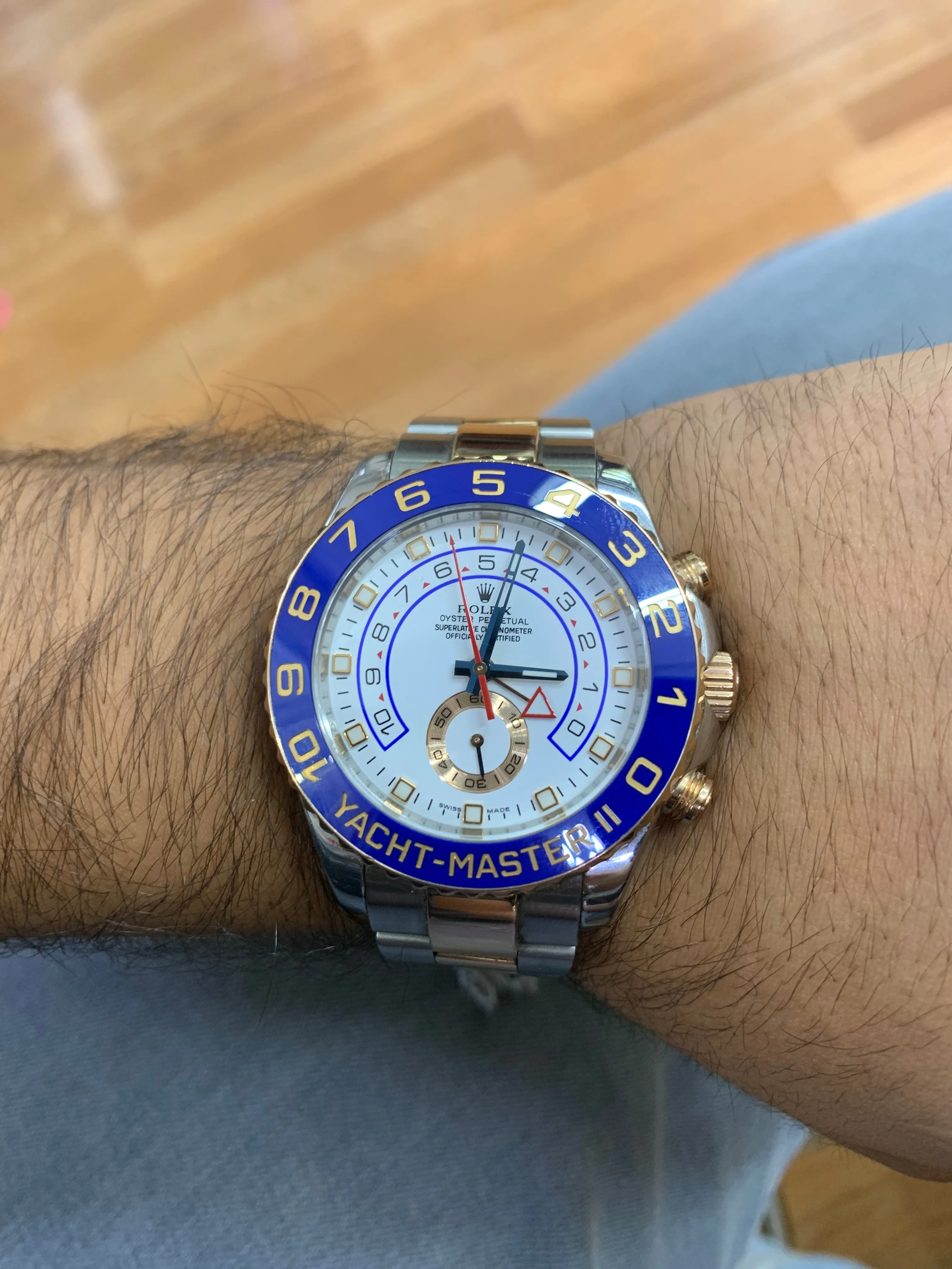 44mm Rolex Yacht Master 2 Watch with Two-tone Oyster Band