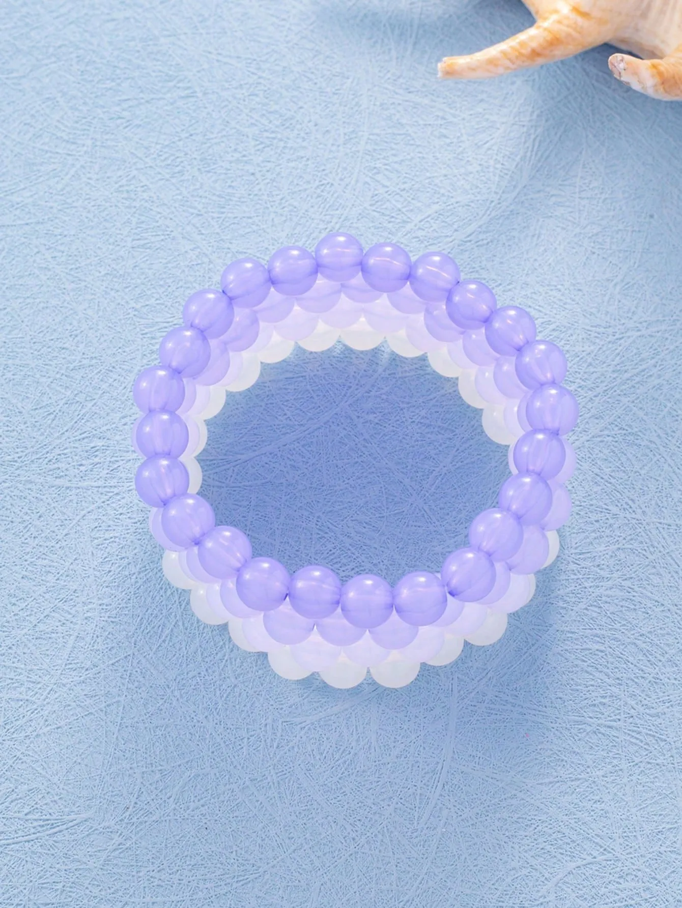 4pcs/set Purple Ombre Minimalist Beaded Bracelet Stackable Stretch Bracelets