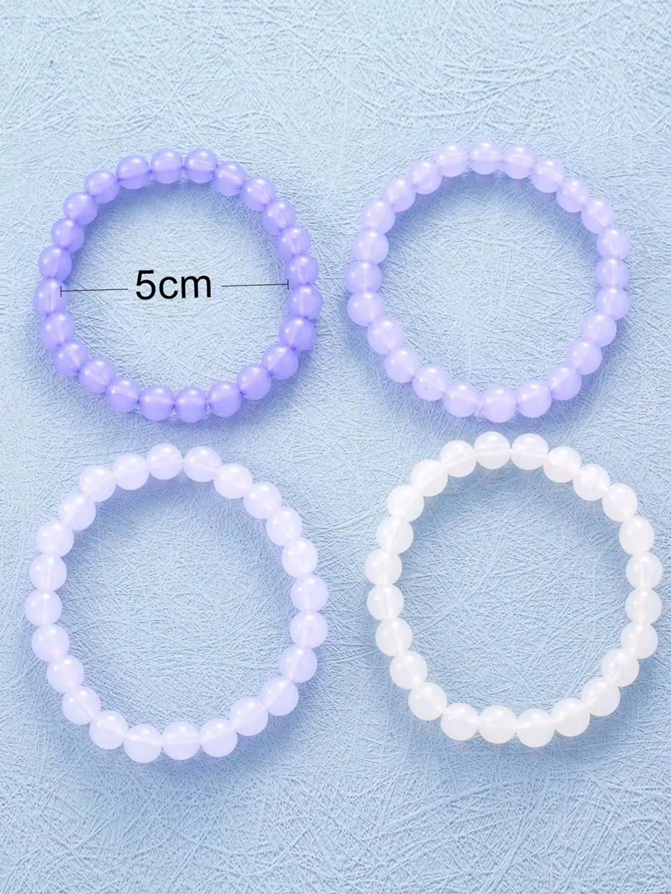 4pcs/set Purple Ombre Minimalist Beaded Bracelet Stackable Stretch Bracelets