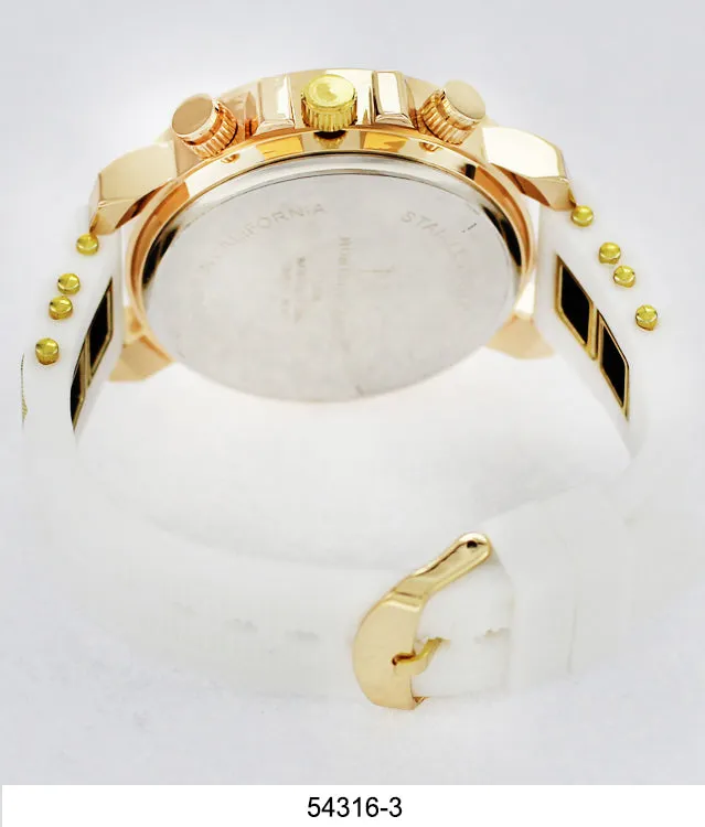 5431-Montres Carlo Stone Case Watch Silicone Band