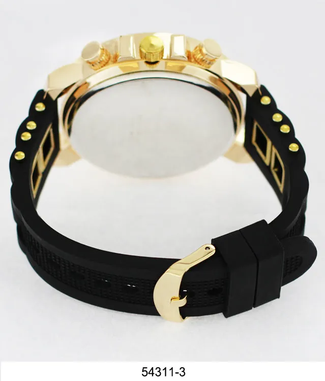 5431-Montres Carlo Stone Case Watch Silicone Band