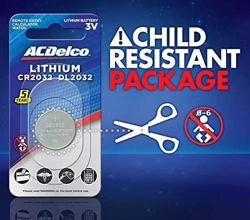 ACDelco CR2032 3V Lithium Coin Cell Battery, Watch and Electronics Button Batteries, 24-Count