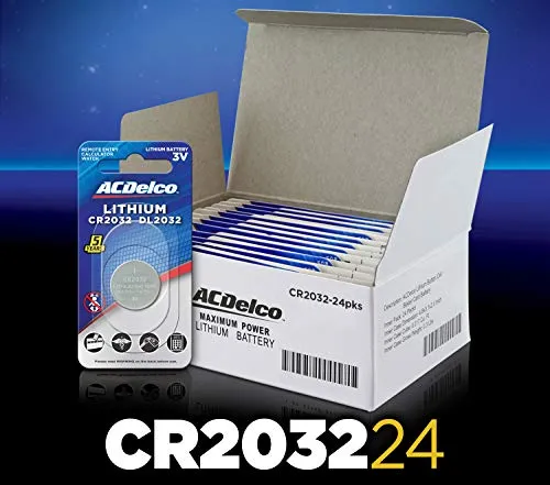 ACDelco CR2032 3V Lithium Coin Cell Battery, Watch and Electronics Button Batteries, 24-Count