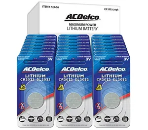 ACDelco CR2032 3V Lithium Coin Cell Battery, Watch and Electronics Button Batteries, 24-Count