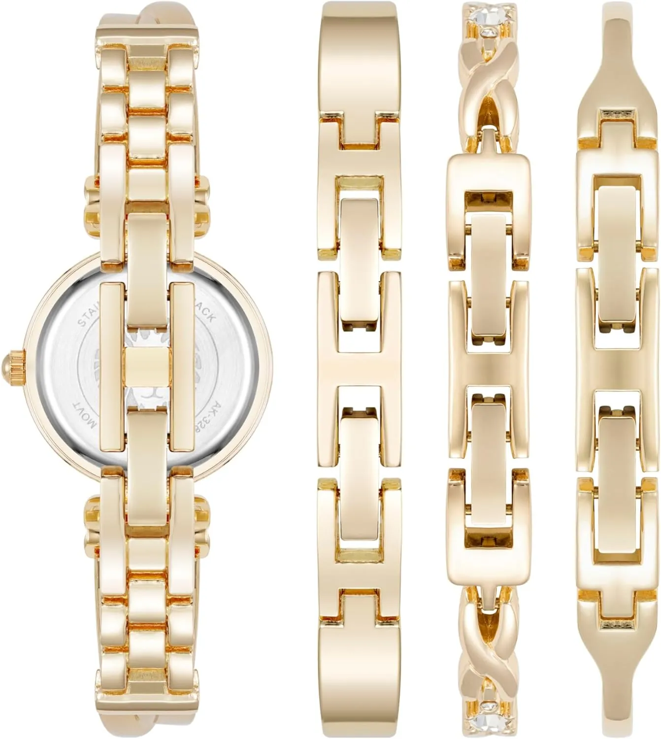 Anne Klein Women's Bangle Watch and Premium Crystal Accented Bracelet Set