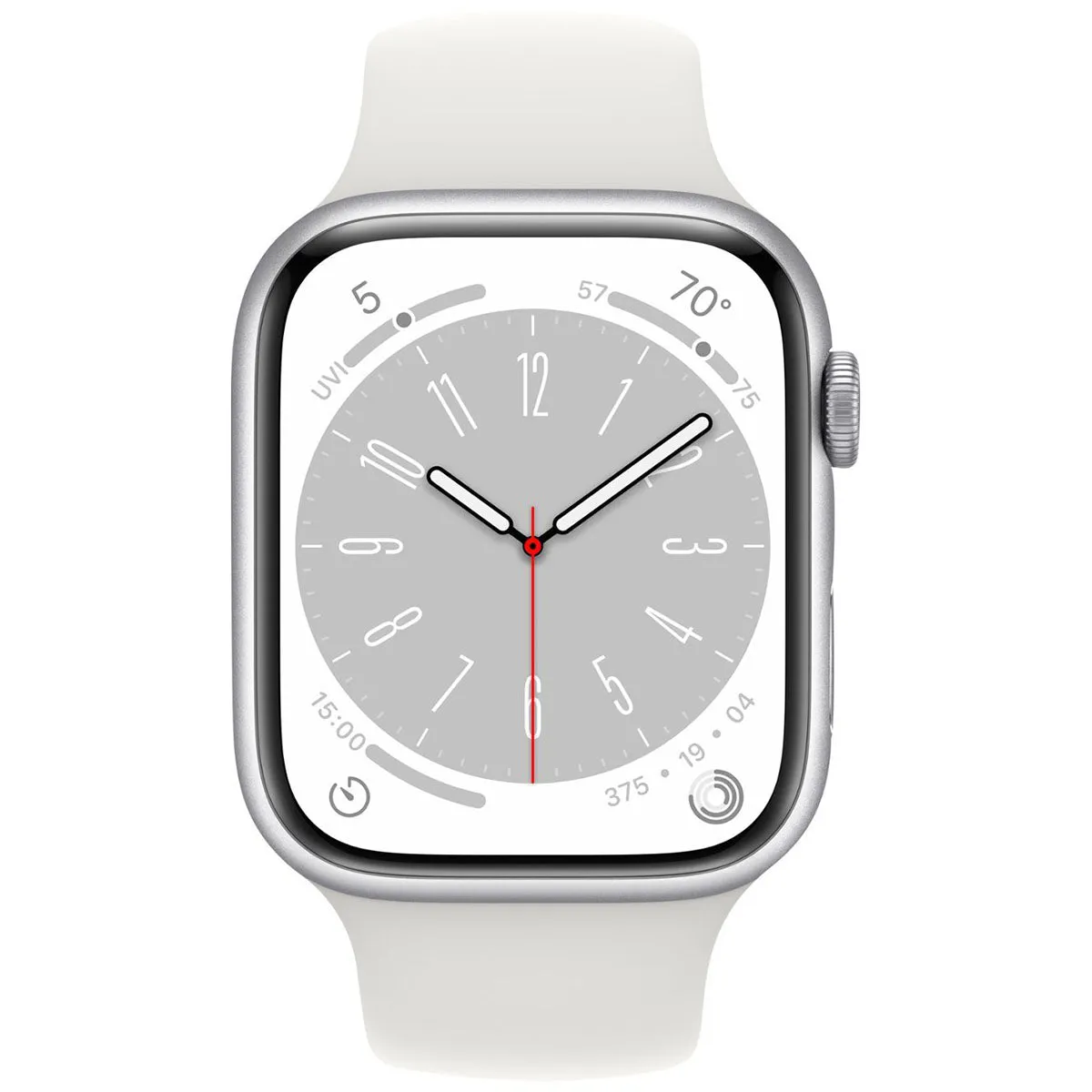 Apple Watch White Series 8 (GPS) 45mm Aluminum Case with White Sport Band
