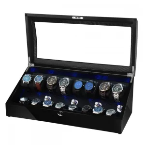 Avoca Watch Winder Box for 8   8 Watches in Black
