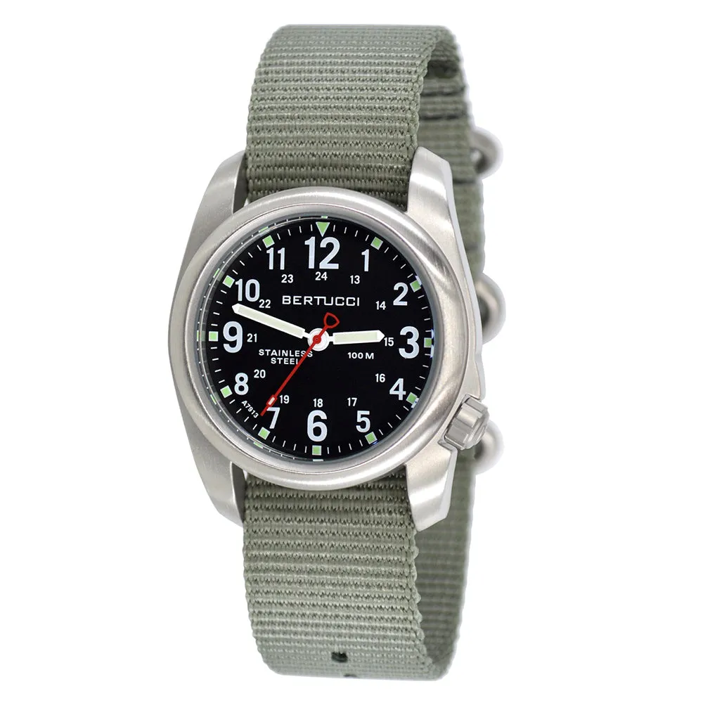 Bertucci Mens Black Dial Green Band Quartz Movement Watch - 11051