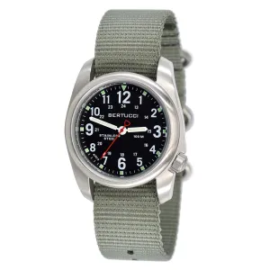 Bertucci Mens Black Dial Green Band Quartz Movement Watch - 11051