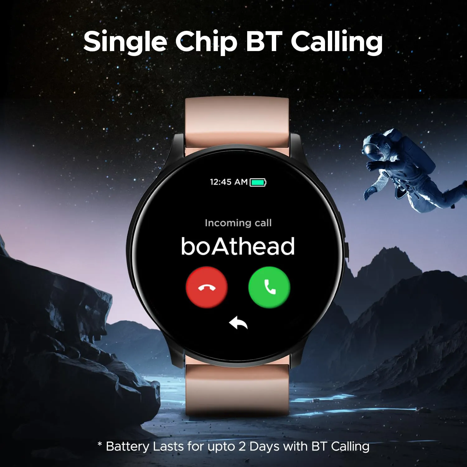 boAt Lunar Orb w/ 1.45" (3.6 cm) AMOLED Display, BT Calling, DIY Watch Face Studio, Coins, Crest App Health Ecosystem, Live Cricket & Football Scores IP67, Smart Watch (Cherry Blossom)