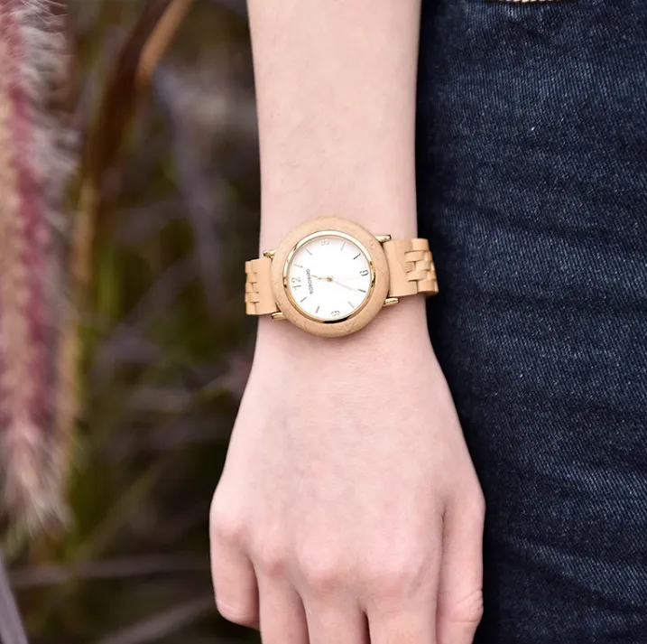 BOBO BIRD MINIMALIST CREATIVE DESIGN VINTAGE WOMEN'S WATCH
