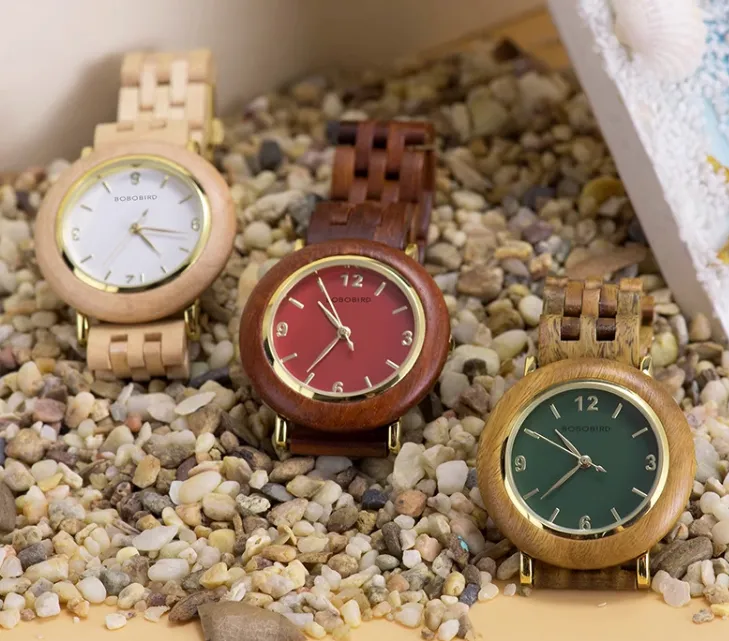 BOBO BIRD MINIMALIST CREATIVE DESIGN VINTAGE WOMEN'S WATCH